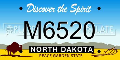 M6520 North Dakota License Plate