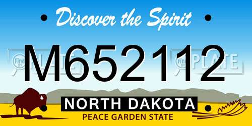 M652112 North Dakota License Plate