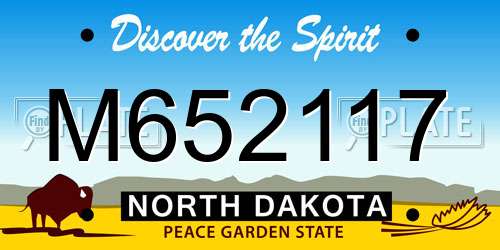 M652117 North Dakota License Plate
