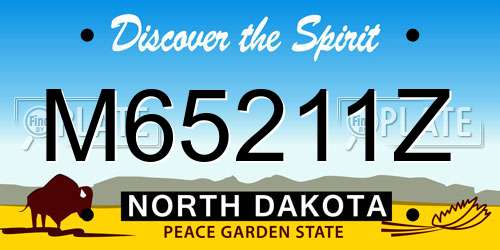 M65211Z North Dakota License Plate