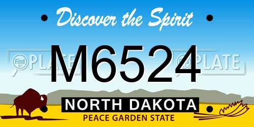 M6524 North Dakota License Plate