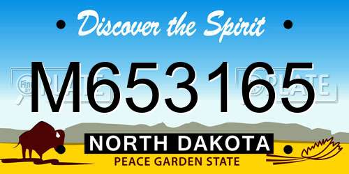 M653165 North Dakota License Plate