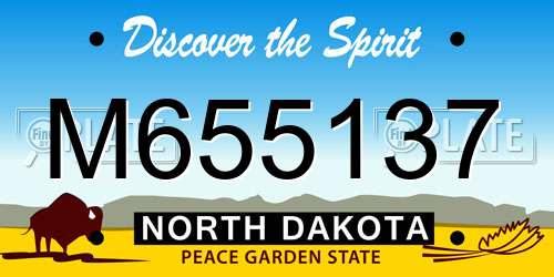 M655137 North Dakota License Plate