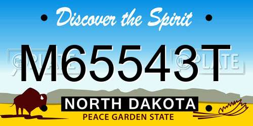 M65543T North Dakota License Plate