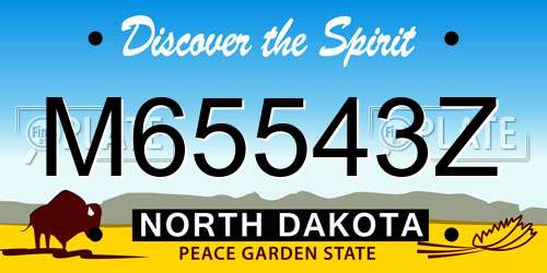 M65543Z North Dakota License Plate