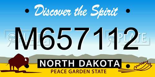 M657112 North Dakota License Plate