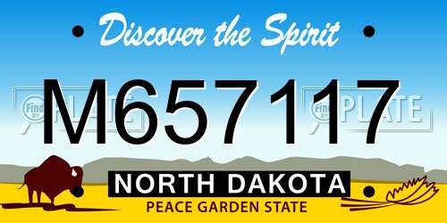M657117 North Dakota License Plate
