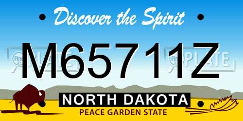 M65711Z North Dakota License Plate