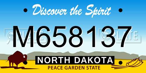 M658137 North Dakota License Plate