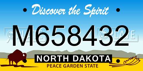 M658432 North Dakota License Plate