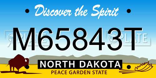 M65843T North Dakota License Plate