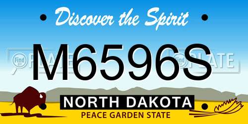 M6596S North Dakota License Plate