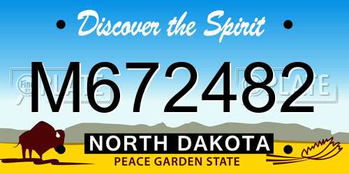 M672482 North Dakota License Plate