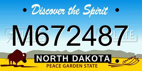 M672487 North Dakota License Plate