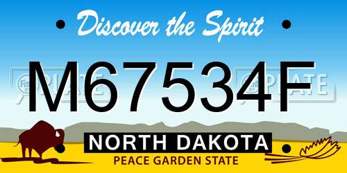 M67534F North Dakota License Plate