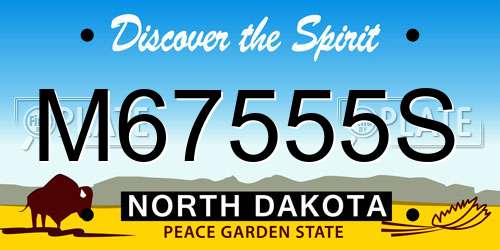 M67555S North Dakota License Plate