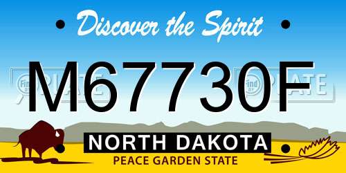 M67730F North Dakota License Plate