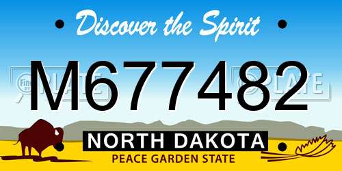 M677482 North Dakota License Plate