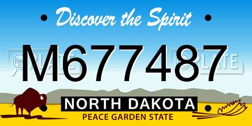 M677487 North Dakota License Plate