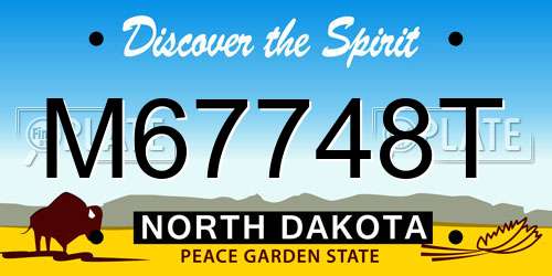 M67748T North Dakota License Plate