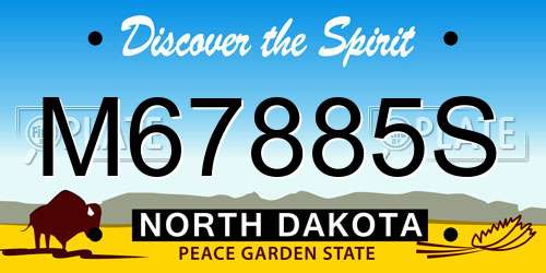 M67885S North Dakota License Plate