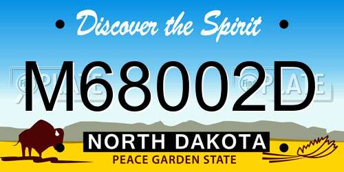 M68002D North Dakota License Plate
