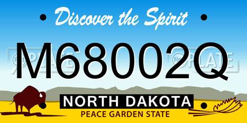 M68002Q North Dakota License Plate