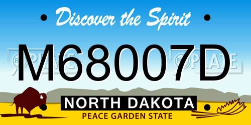 M68007D North Dakota License Plate