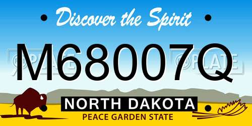M68007Q North Dakota License Plate