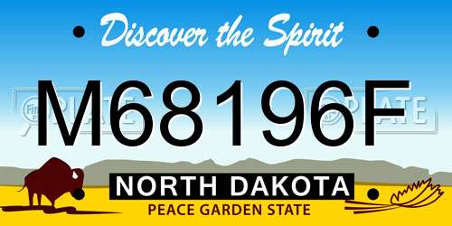 M68196F North Dakota License Plate
