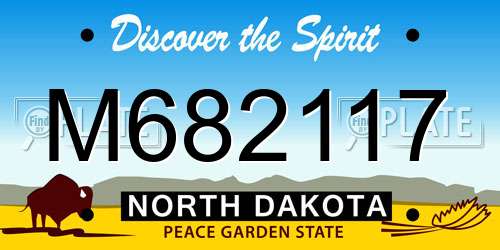 M682117 North Dakota License Plate