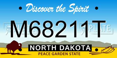 M68211T North Dakota License Plate
