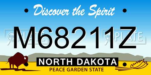 M68211Z North Dakota License Plate