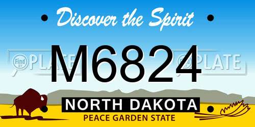 M6824 North Dakota License Plate