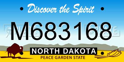 M683168 North Dakota License Plate