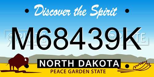 M68439K North Dakota License Plate