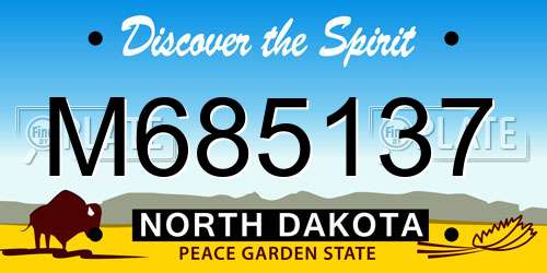 M685137 North Dakota License Plate