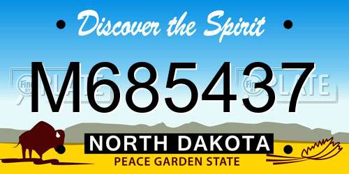 M685437 North Dakota License Plate
