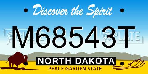 M68543T North Dakota License Plate