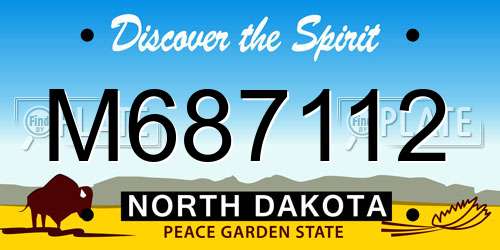 M687112 North Dakota License Plate