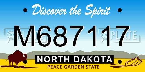 M687117 North Dakota License Plate
