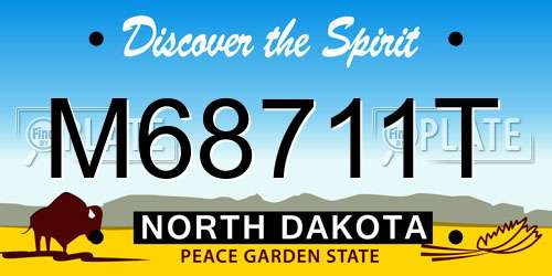M68711T North Dakota License Plate