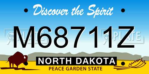 M68711Z North Dakota License Plate