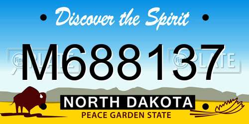 M688137 North Dakota License Plate