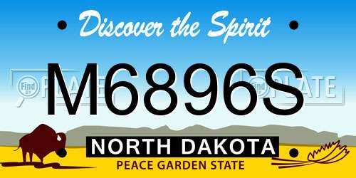 M6896S North Dakota License Plate