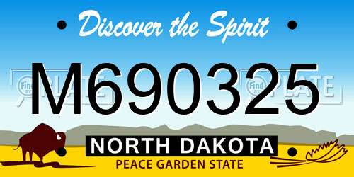 M690325 North Dakota License Plate
