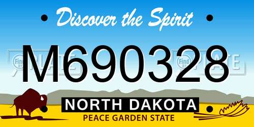 M690328 North Dakota License Plate