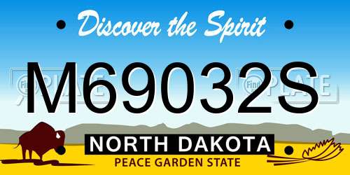 M69032S North Dakota License Plate