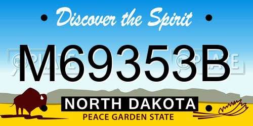 M69353B North Dakota License Plate