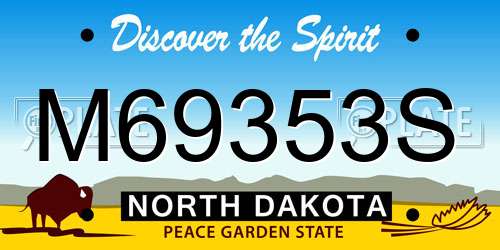M69353S North Dakota License Plate